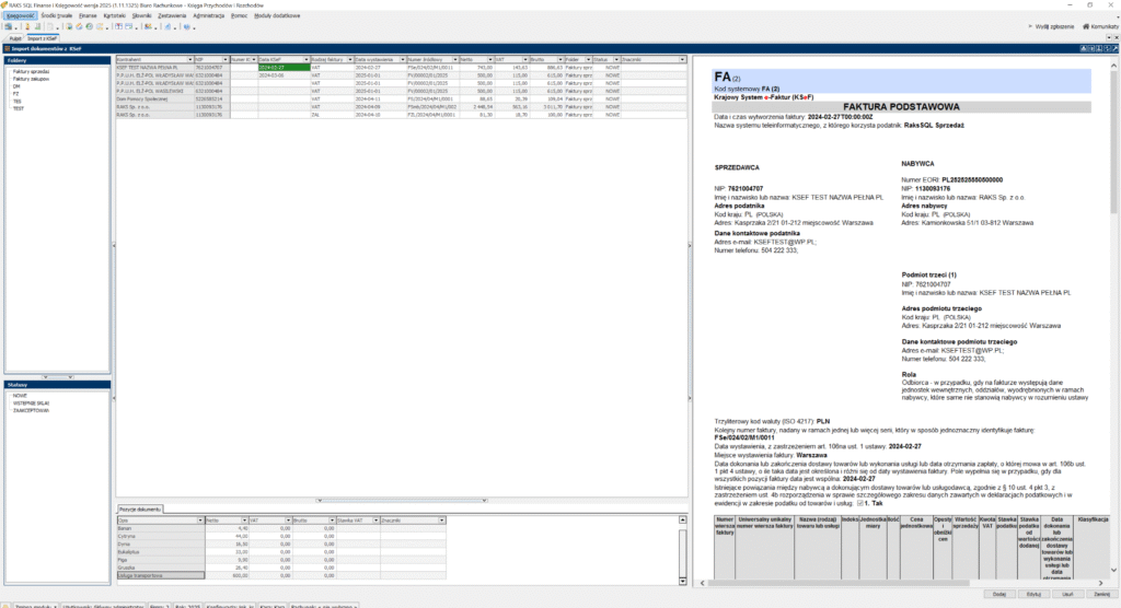 KSEF - okno przeglądu dokumentów